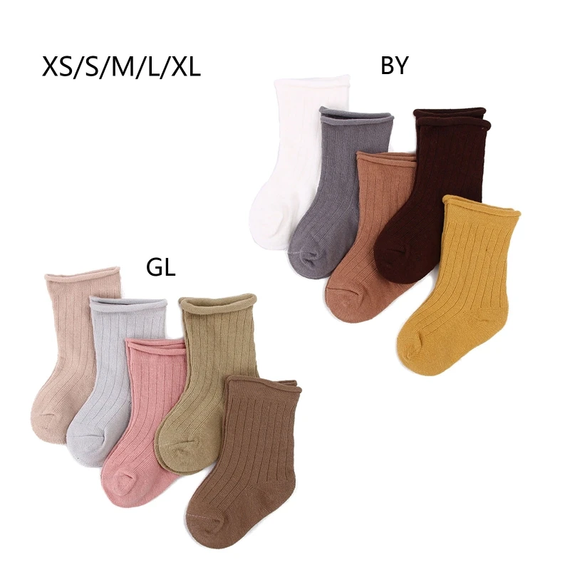 

5pairs/set Solid Color Baby Short Socks Baby Toddler Cotton Comfotable Elastic Kids Cotton Socks Baby Ribbed Socks