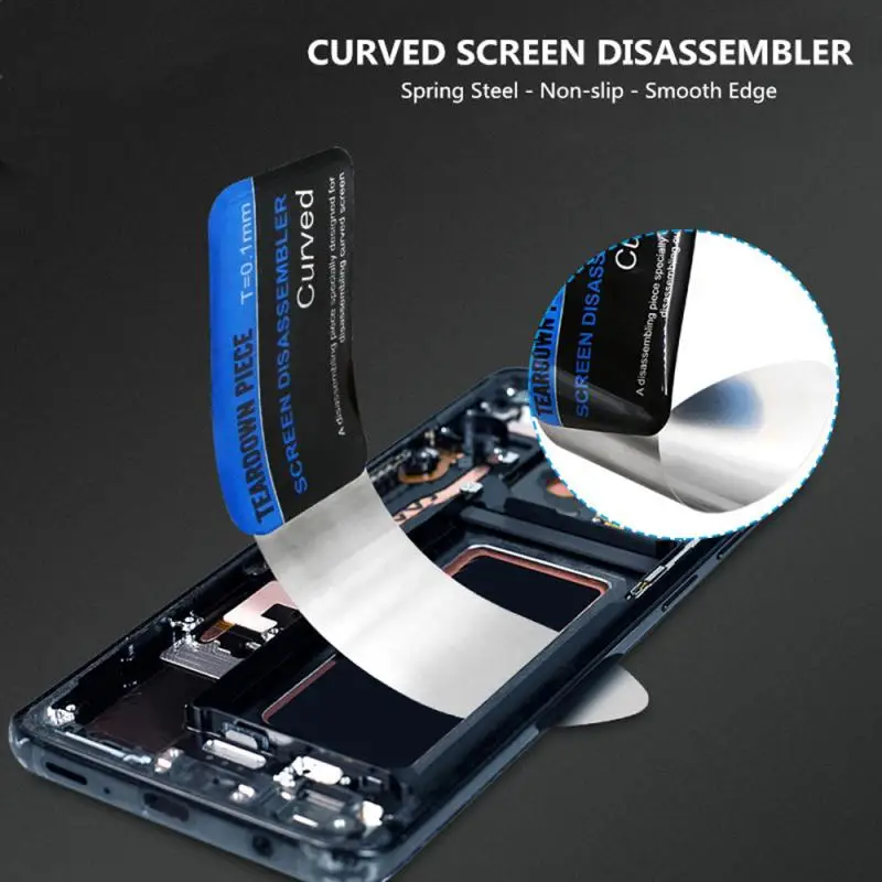 Mobile phone repair tools Phone Curved LCD Screen Spudger Opening Pry Card Ultra Thin Flexible Disassemble Steel Metal
