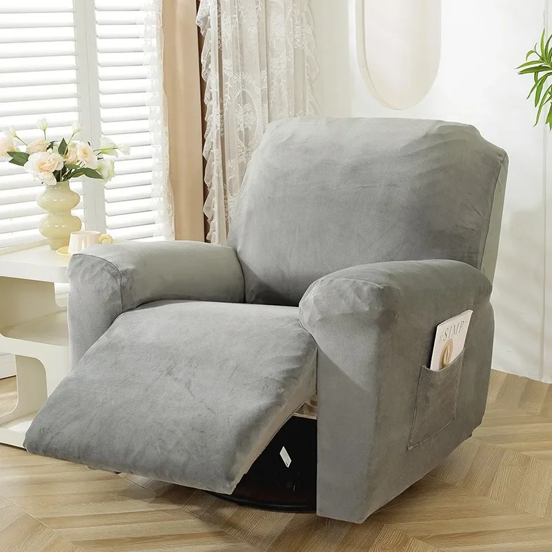 

1 Seater All-inclusive Recliner Sofa Cover Non-slip Massage Sofa Cover Elastic Recliner Case Suede Couch Relax Armchair Cover