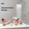 Bathtub Showers Faucet Set with Waterfall Tub Spout Shower System 3-Function Shower Faucets Sets with 10 Inch Rain Shower Head 4