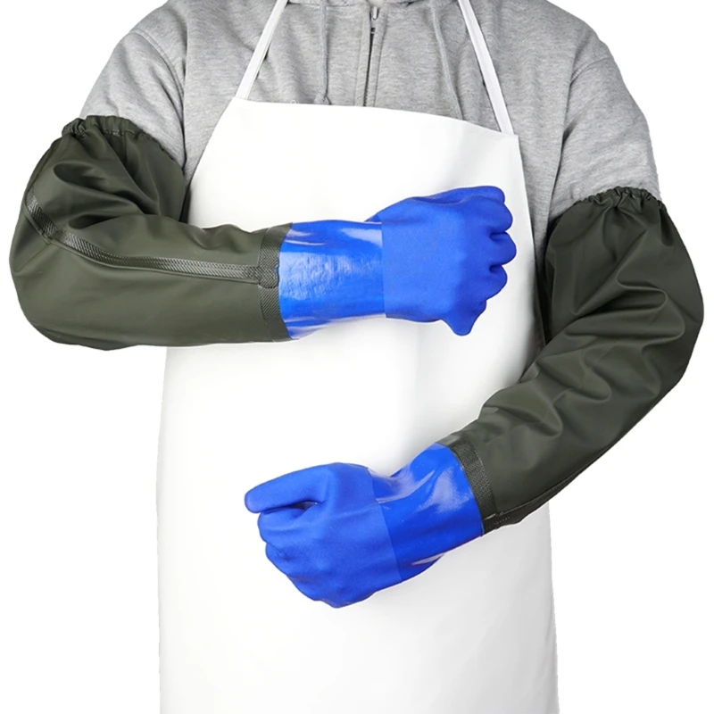 Long lasting Long Waterproof Rubber Gloves Pond Gloves Resistant Gloves for Dishwashing, Vehicle Cleaning 3