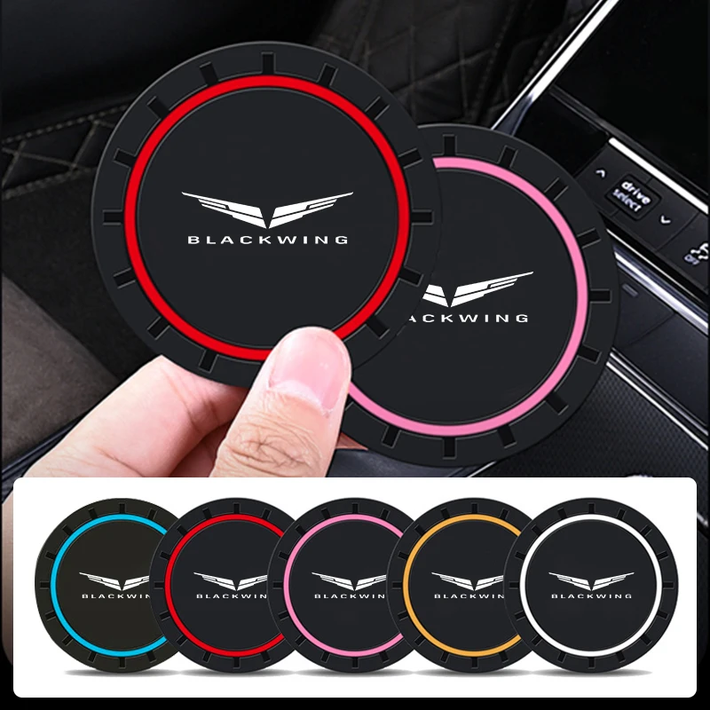 2PCS Car Coasters Water Cup Slots Non-Slip Mat Waterproof Cup Pad For Cadillac Escalade CTS ATS SRX STS XT5 XT4 XT6 XTS CT4 CT5