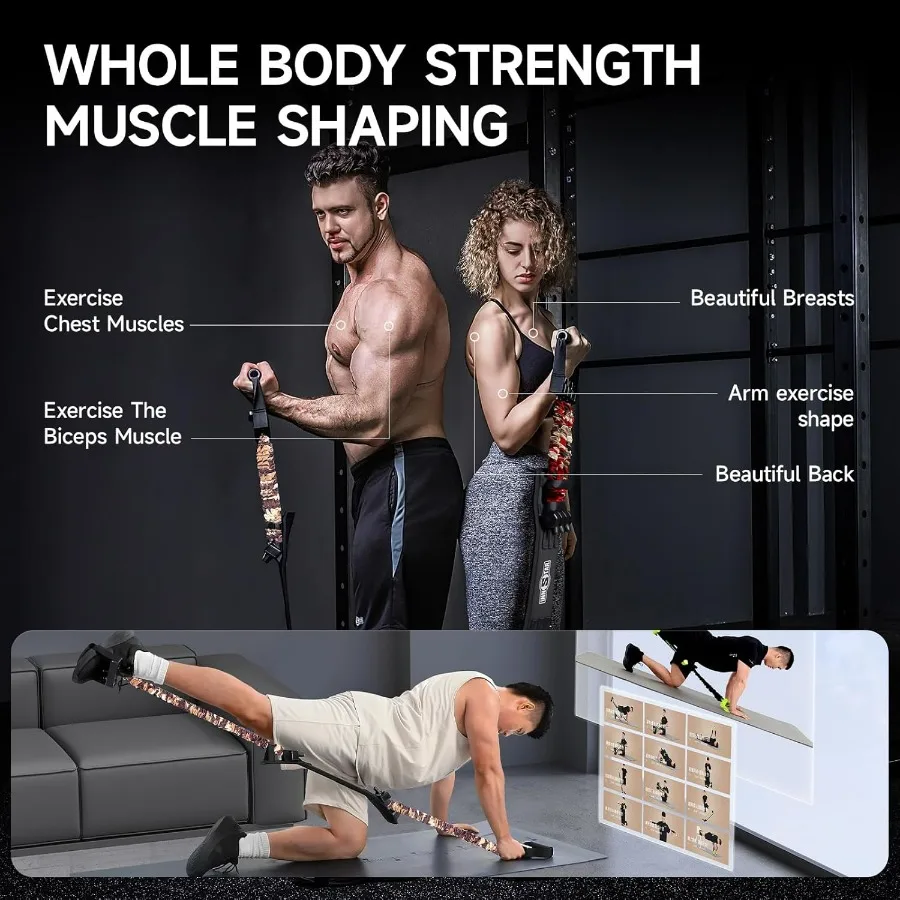 Multi-Function Resistance Bands for Working Out, Push Up Exercise Bands Resistance Bands Set for Bench Press Gym Equipment, Home