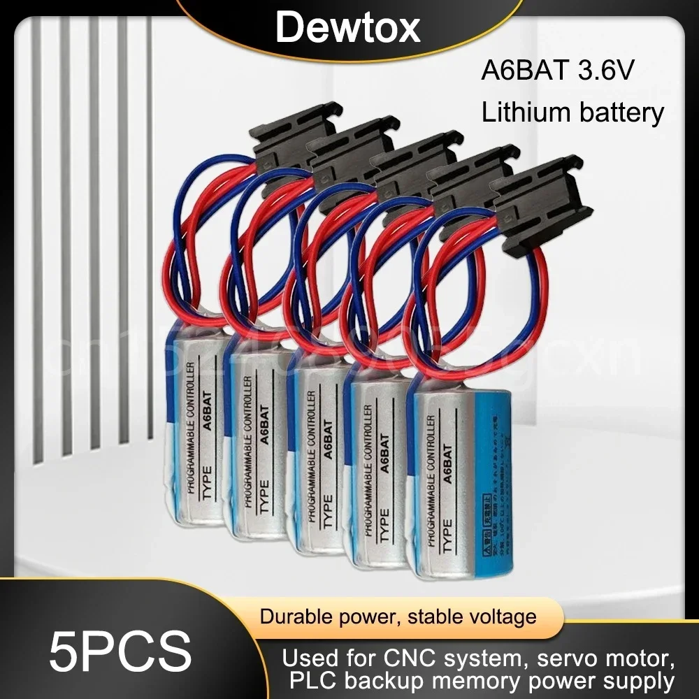 PLC Battery Replacement 5PCS PC ER17330V 3.6V 1700mAh for CNC System Mitsubishi Servo A6BAT