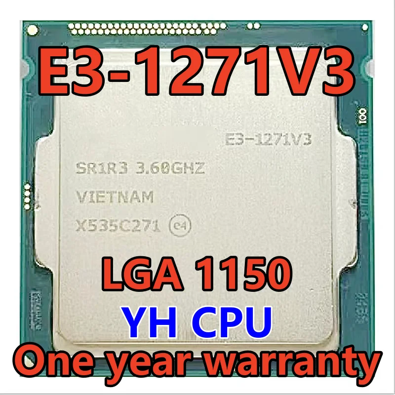 

E3-1271 v3 E3 1271 v3 E3 1271v3 SR1R3 3,6 ГГц четырехъядерный восьмипоточный ЦПУ процессор L2 = 1M L3 = 8M 80W LGA 1150