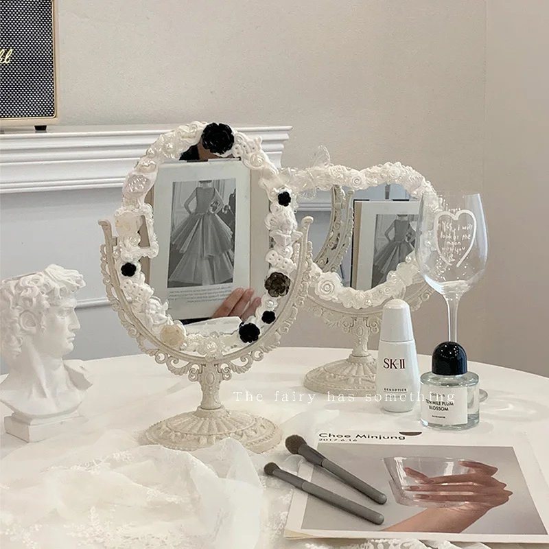 

Elegant Tables desk mirror Wall Mirrors Irregular nordicc Modern Living Room Vintage Mirror Standing Elegant Con Luces Decor