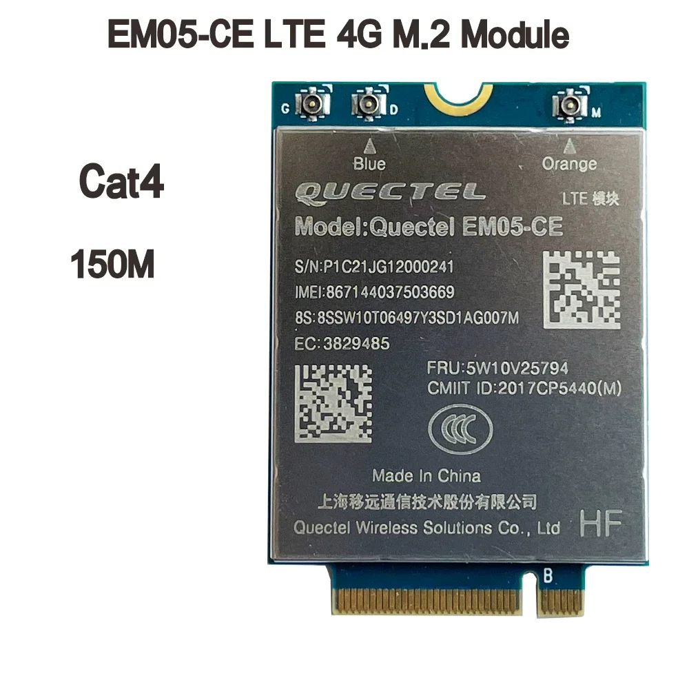 EM05-CE LTE 4G Card FDD-LTE TDD-LTE Cat4 150Mbps 4G Module FRU 5W10V25794 for Laptop in the stock sim7600ce lte cat4 new board 4g module all netcom dial up internet access sim7100