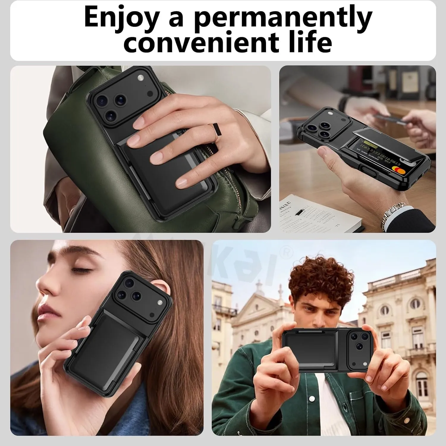 Premium Wallet Case with Heavy Duty Shockproof Protection and Card Holder