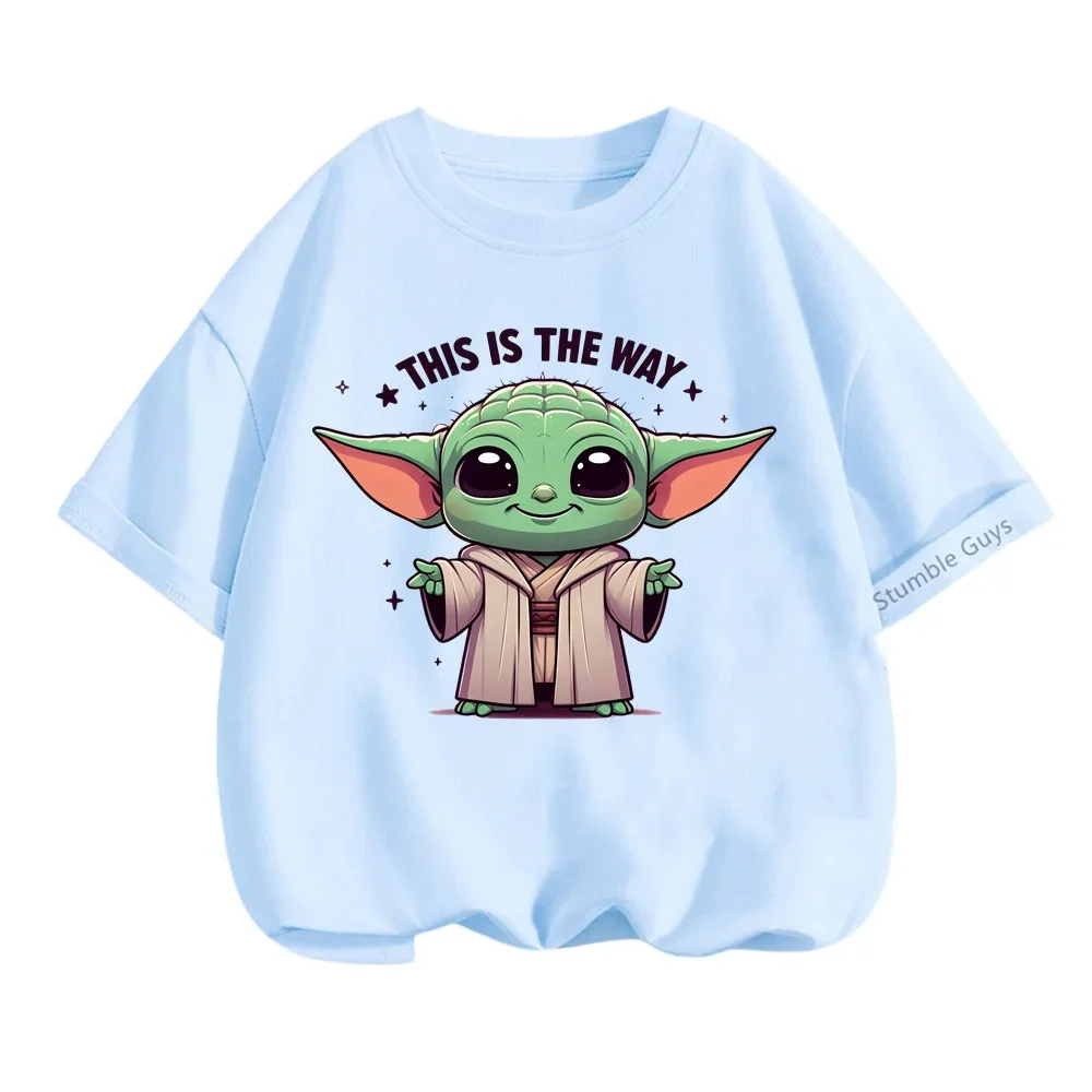 Boys Yoda T Shirt Girls Kids Children Tops Tshirt Short Sleeves Summer Baby Yoda Clothes Print Cartoon Tee Child Clothing 5