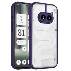 Enhanced Shockproof Silicon Bumper Case with Air Cushion and Clear Matte Back Cover - Nothing Phone (2a) Plus (Purple)