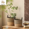 High Quality Wicker Basket For Planter Natural Flower Pot Bamboo Seagrass Woven Storage Baskets Toy Holders Home Garden Deco 1