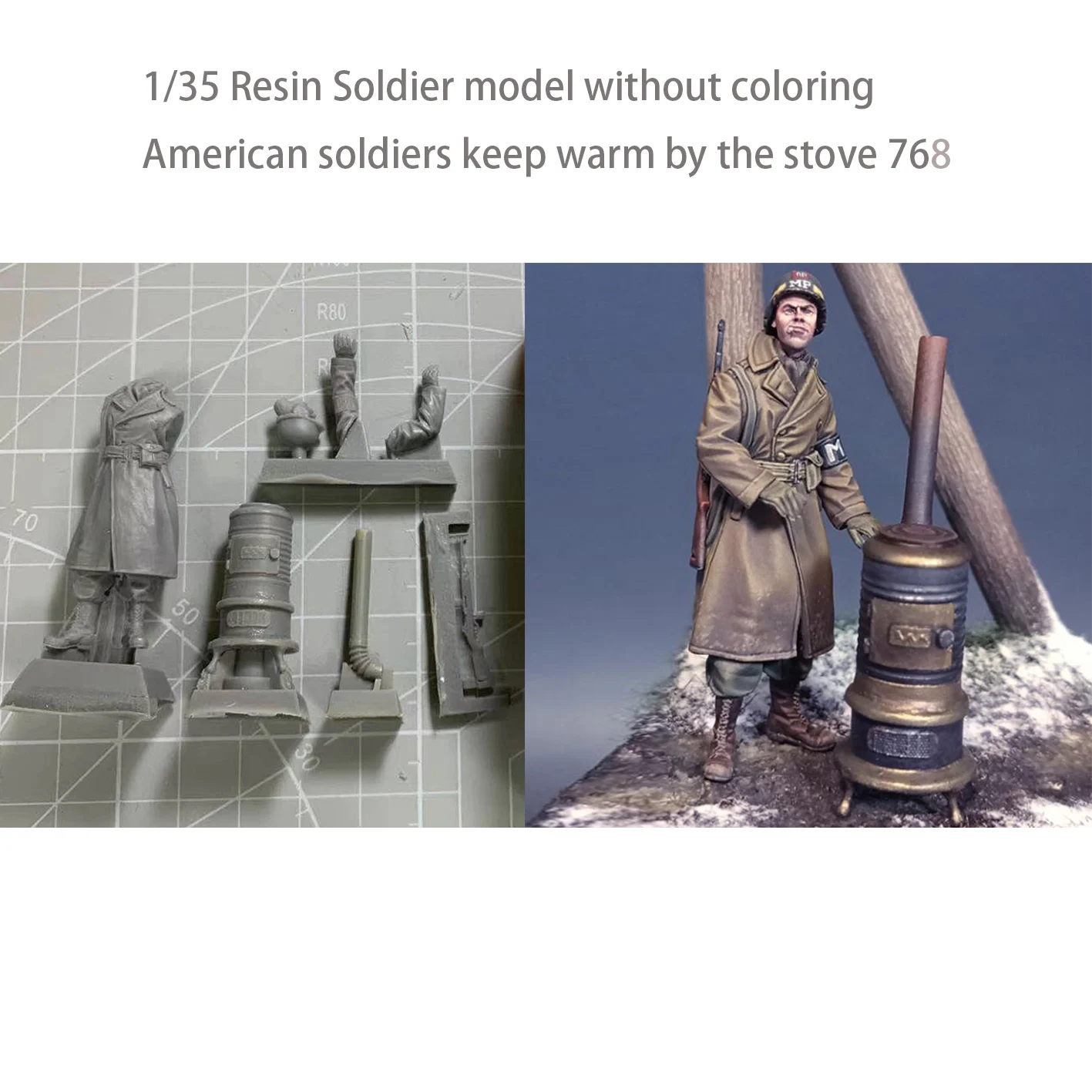 

Модель солдата из смолы 1/35 Без окрашивания, два танка-солдаты 761