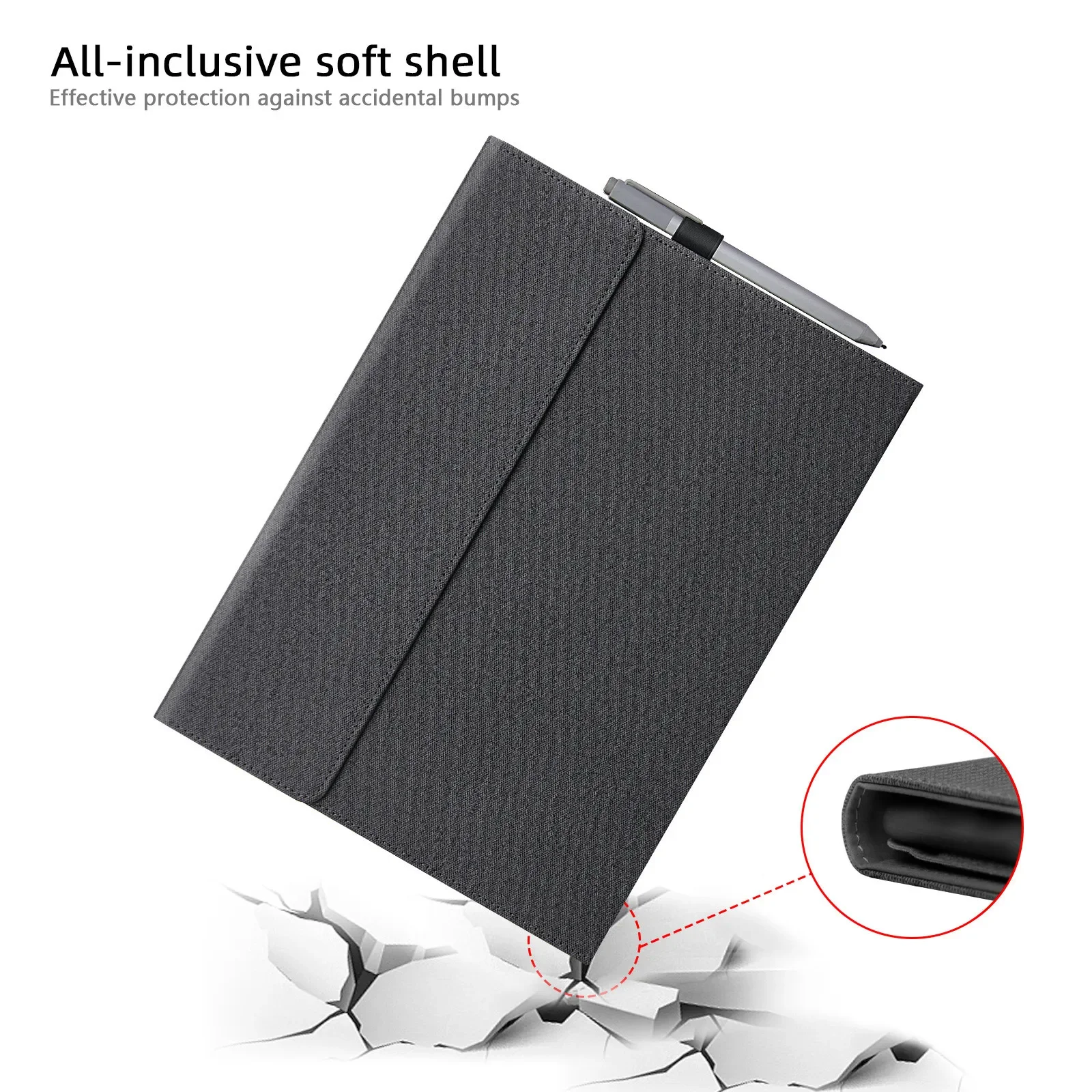 Microsoft Surface Pro X 13 Inch Case Stylus Holder Multi-Angle Stand Protective Folio Cover Models