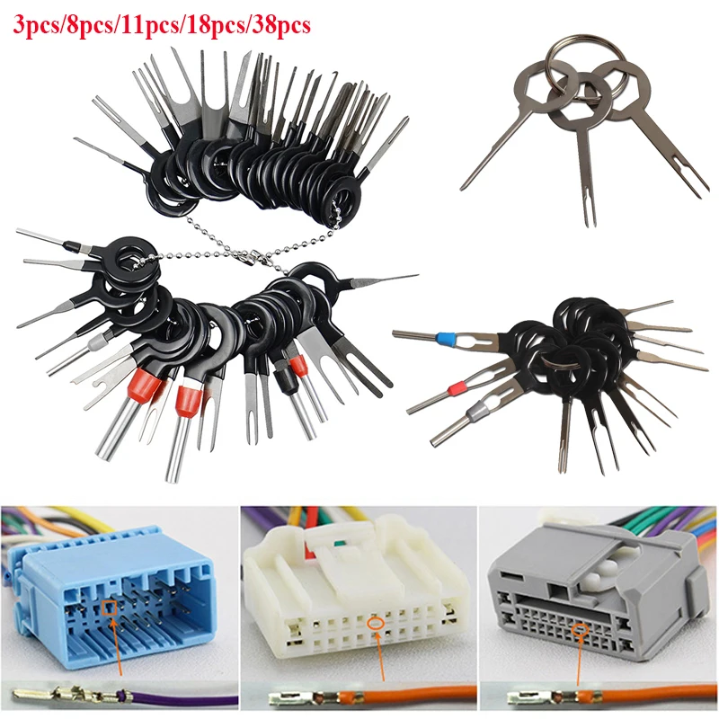 18/26/38pcs Car Terminal Removal Pin Extractor Kit Electrical Wiring Crimp  Connector Car Repair Tool Plug Puller Automotive - AliExpress