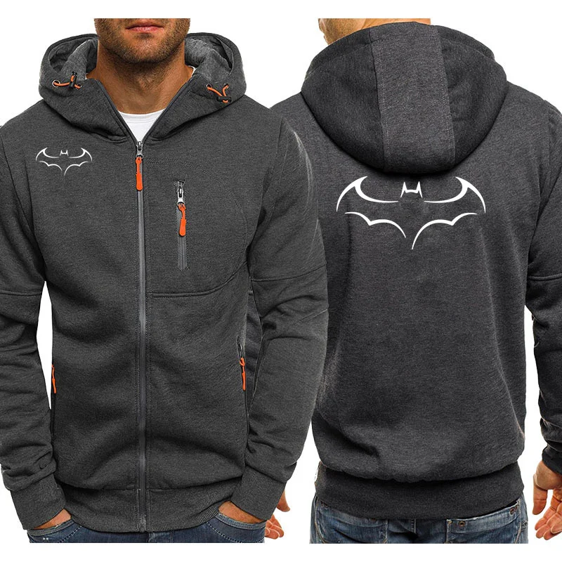 Sudadera con capucha Y2K con cremallera y estampado de murciélagos de estilo Harajuku, estilo hip hop, estilo gótico, para hombre, moda urbana para parejas