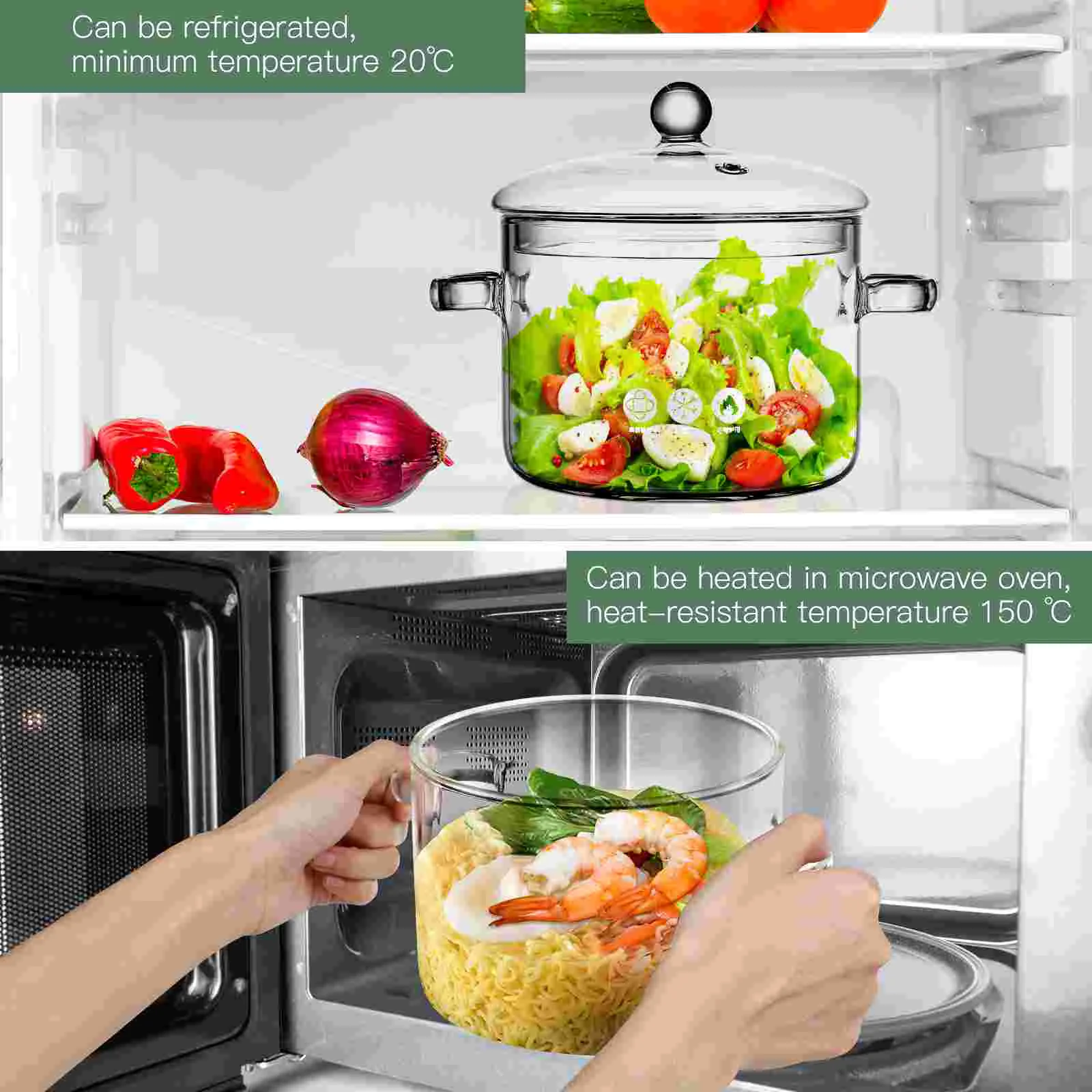 Glass Saucepan with Cover for Stovetop Cooking glass saucepan