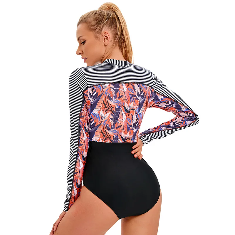 Women's One-piece Swimsuits Rash Guards Wetsuits Short Sleeves Zipper  Padded Short Swimming Jumpsuit Bathing Rashguards Swimwear