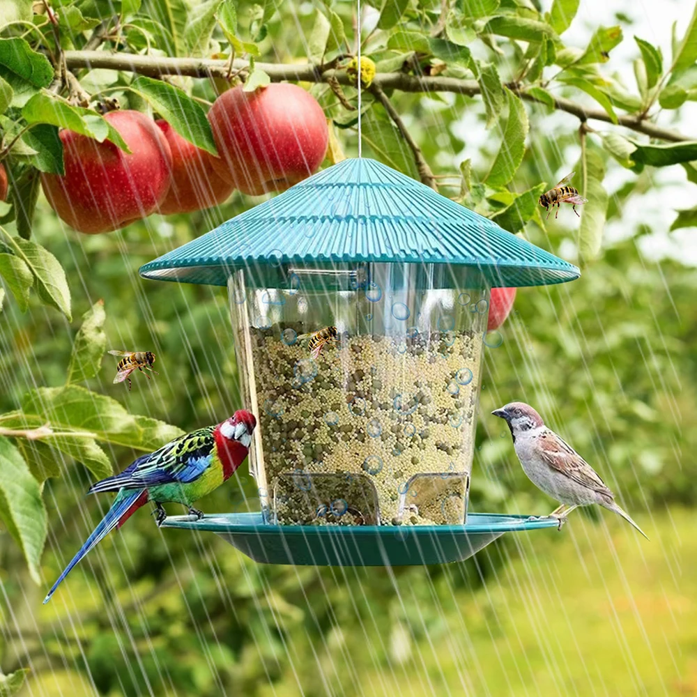 

Bird Feeder Automatic Foot Feeding Tool Outdoor Bird Feeder Hanging Nut Feeding Multiple Hole Dispenser Holder Food Container