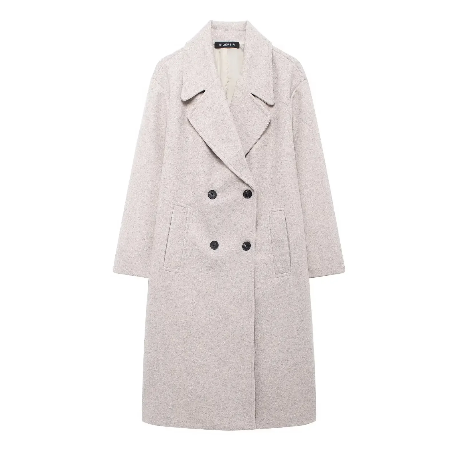 Women's Windproof Loose Long Woolen Coat