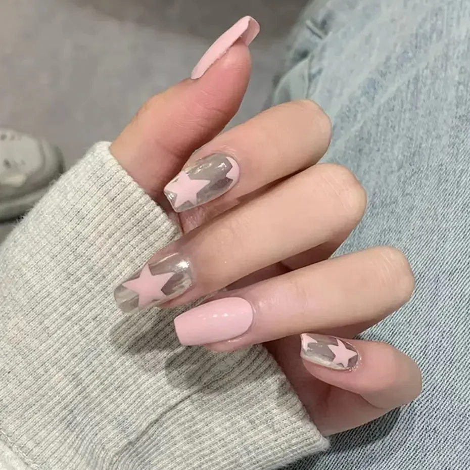Irregular Pentagram Laser Shiny Nail Stickers - Self-Adhesive DIY Manicure Decals & Foils Wholesale Decor