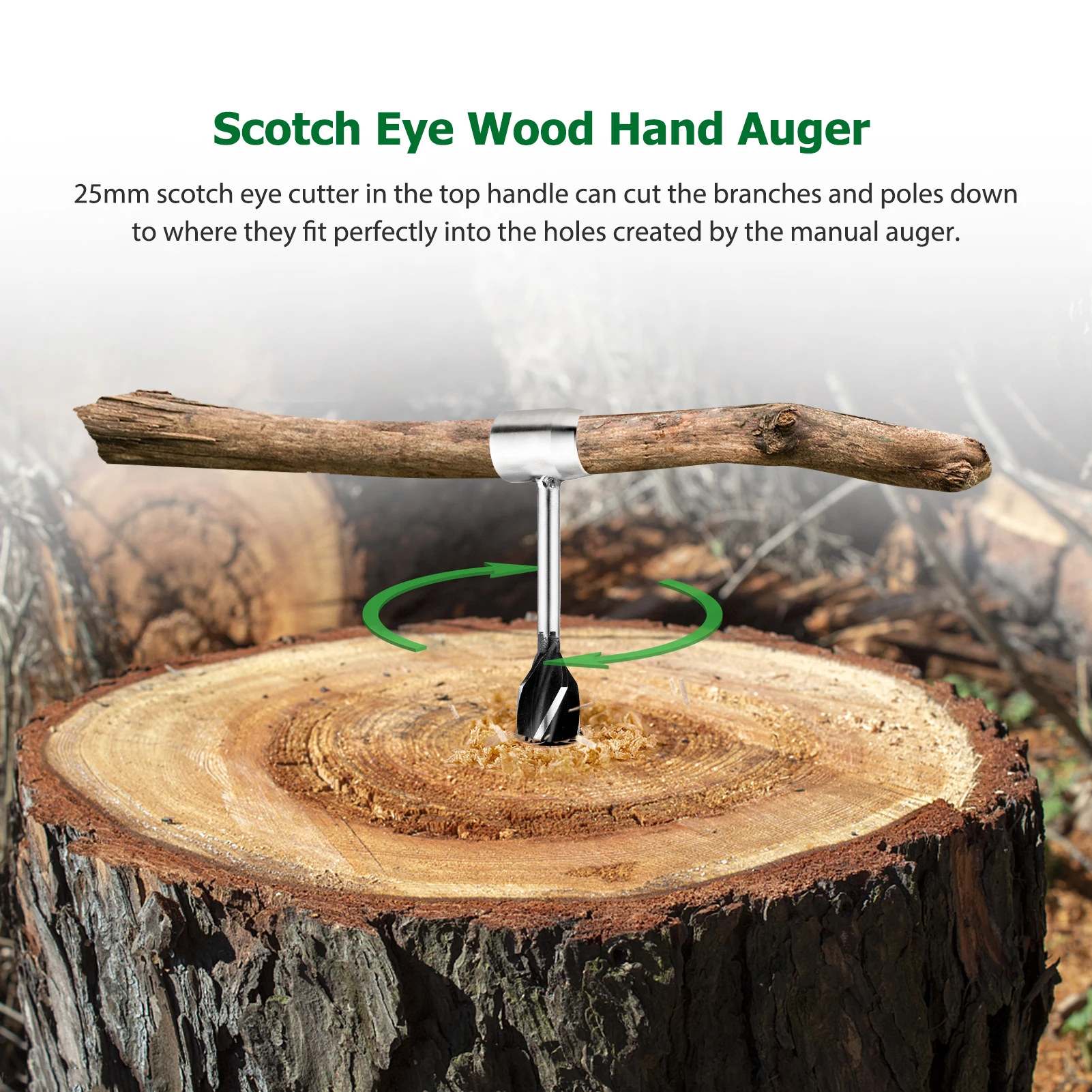 Tarière Manuelle Set, Woodworking Manual Screw Bushcraft Perceuse