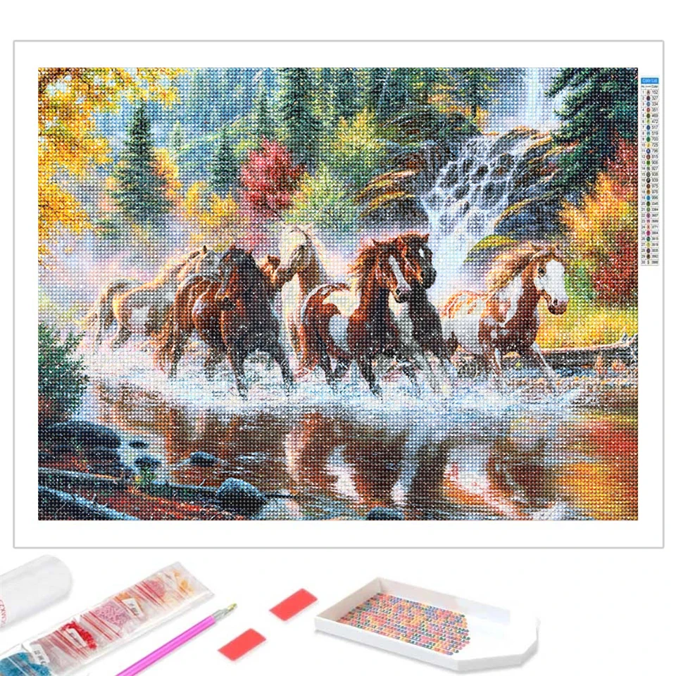 5D DIY Full Diamond Painting Kit Animal Horse Diamond Art Cross Stitch Kit  Corridor Living Room Home Decor Christmas Gifts - AliExpress