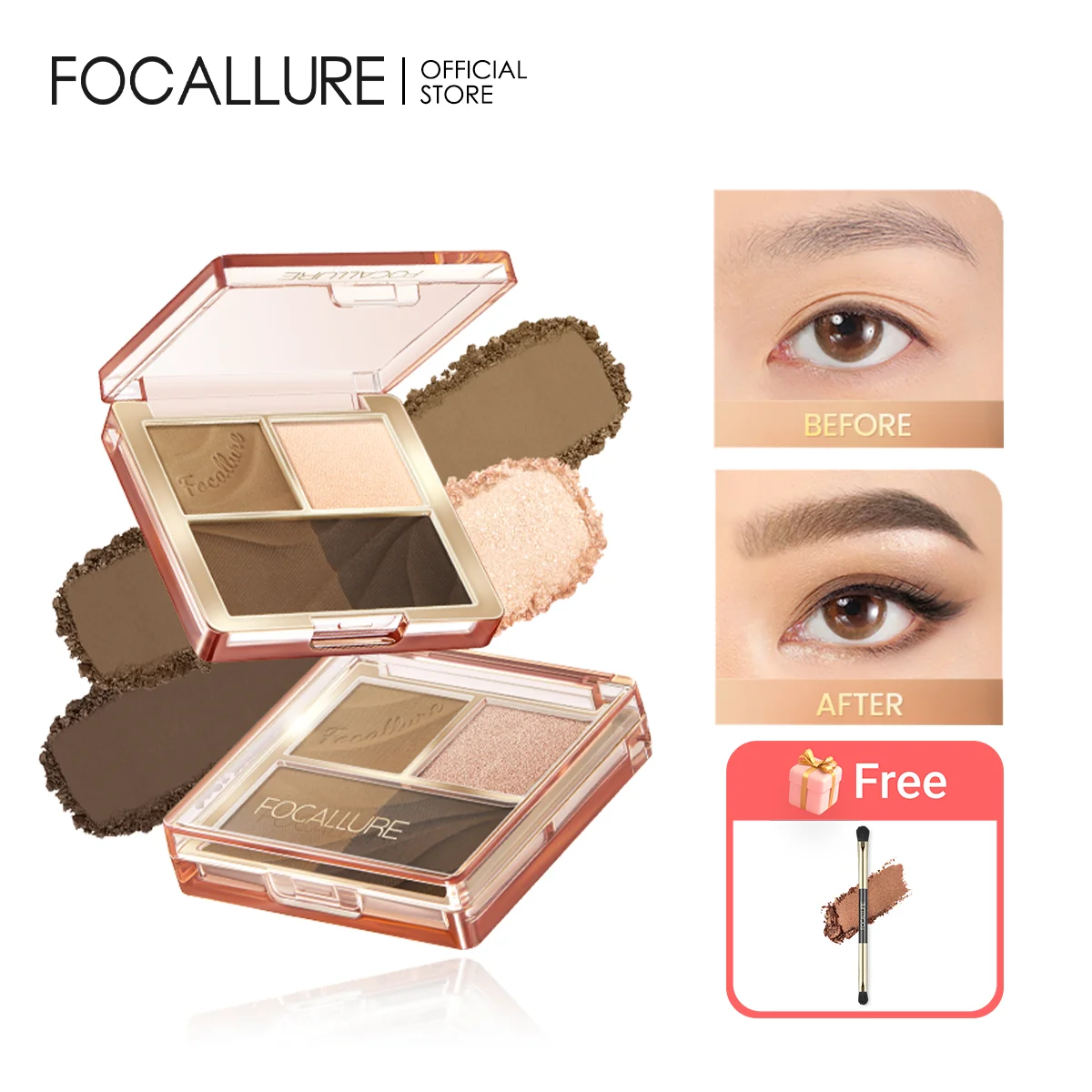 FOCALLUREMatteEyebrowPowderMakeupPaletteEyebrowEnhancersLong