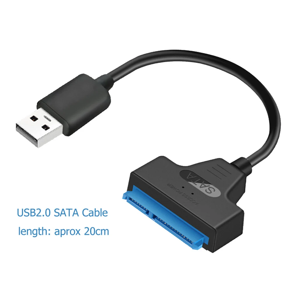 USB 2.0-SATA 22  ,  ̾ ھ  ABSC , 2.5 ġ HDD Ʈ ϵ ũ ̺ ӵ 480 Mbps, 20cm