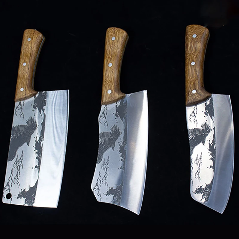 

Longquan Kitchen Knives Cleaver Slicing Chopper Nakiri Butcher Knife Vegetables Meat Poultry Tools Handmade Forged China Messer