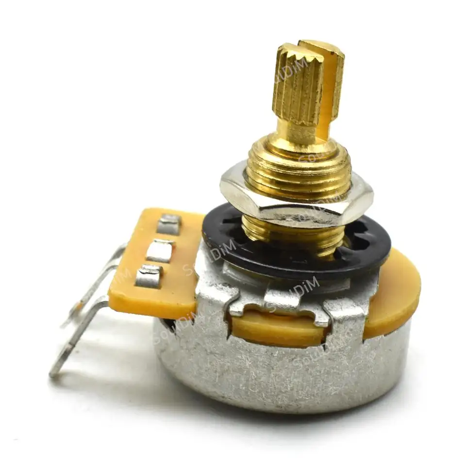 Potenziometri Chitarra A500K B500K 2 Potenziometri Per Chitarra A500K E B500K, Albero Lungo, Colore Oro, Per Manutenzione E Personalizzazione Potenziometri Albero Lungo Per Chitarra
