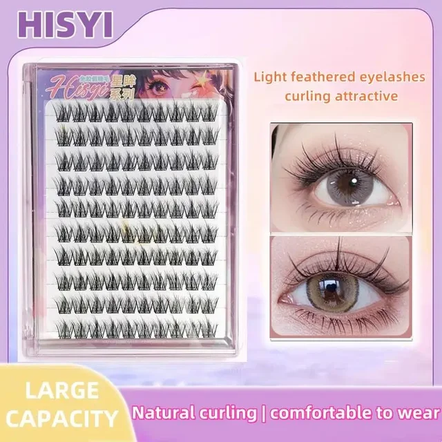 HISYI Glue-Free False Eyelashes Star Eye Series Glue-Free Sunflower Glue-Free Trilogy Segmented Extensions