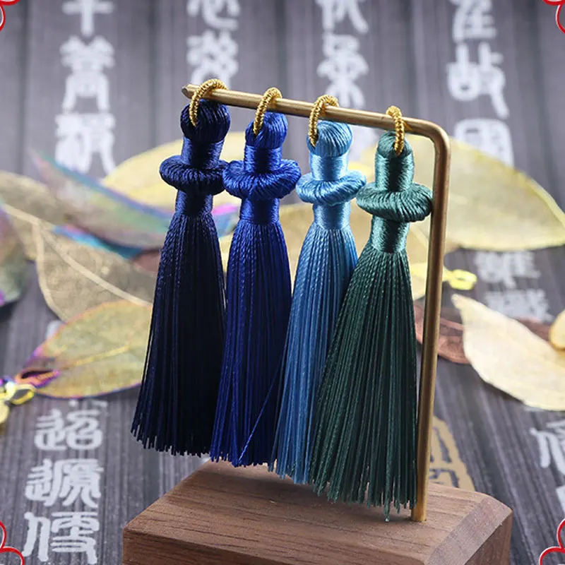 5Pcs Mushroom Ring Tassel Silky Handmade Craft Tassel with Golden