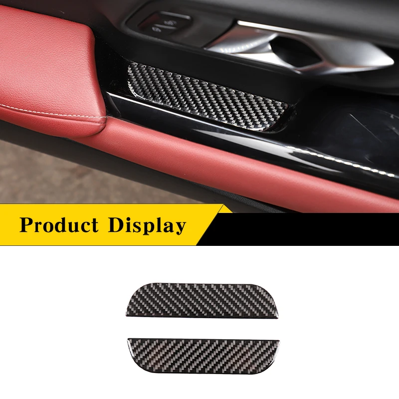 

For Toyota Supra GR A90 2019-2022 Soft Carbon Fiber Car Door Handle Glass Lift Groove Mat Trim Sticker Car Interior Accessories