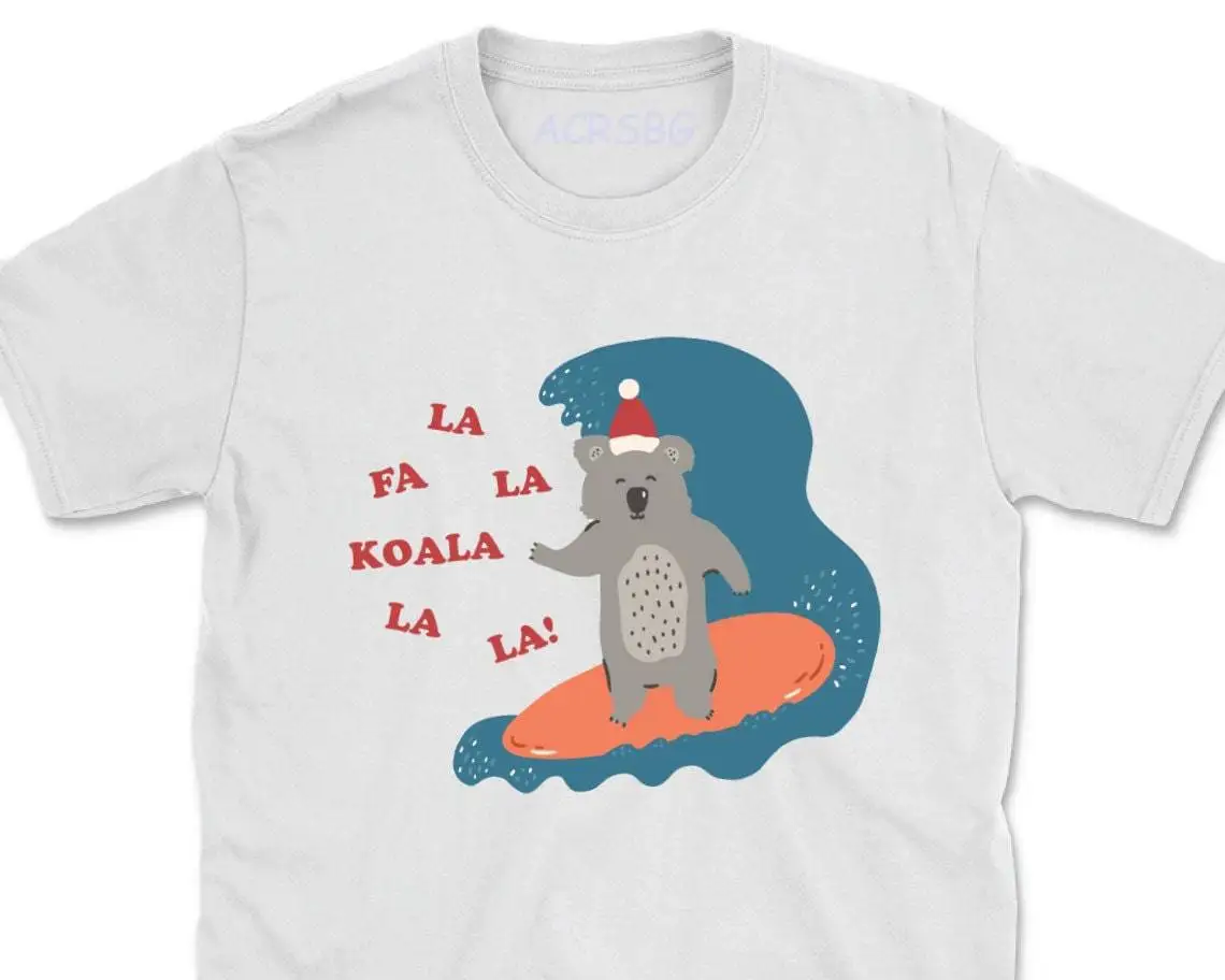 

La Koala Merry Corgmas Christmas Unisex T-shirts Dogs Cat Mas Funny Print Tee Shirts Crew Neck Cotton Comfy Fashion Tops Tee