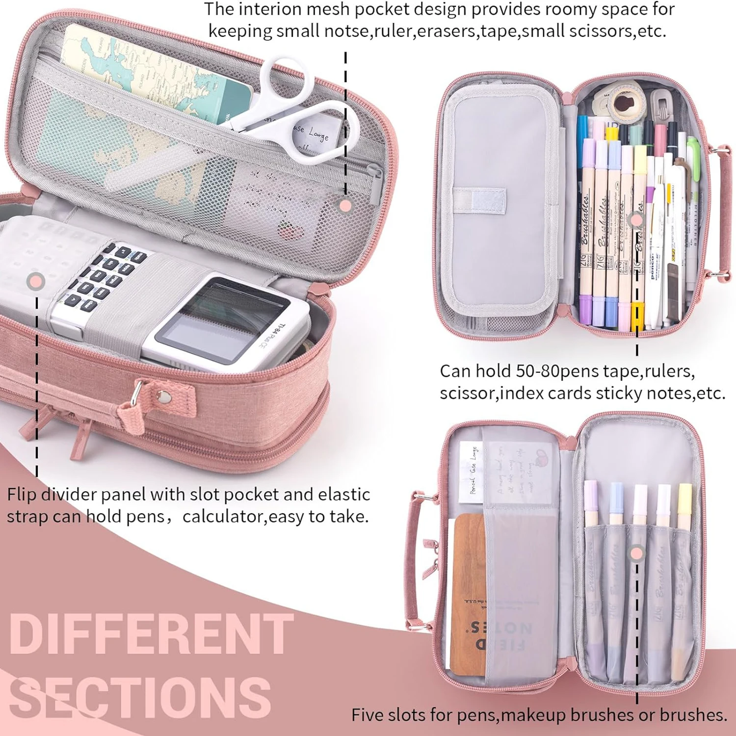 Portable Pencil Case Large Capacity Pencil Bag for student Canvas Multifuncional Korean Box School Supplies Stationery pencil cases,stationery box