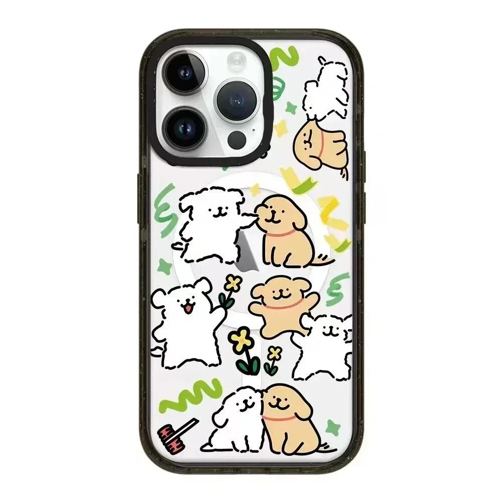 MagSafe Acrylic Cute Dog iPhone 11 12 13 14 15 Pro Max Case - Protective iPhone Case with MagSafe