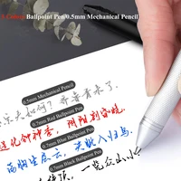 Multifunctional 4-color-in-one gravity-sensing pen metal ballpoint pen/Mechanical Pencil,Black/Red/Blue Ink Oil Signing canetas 2