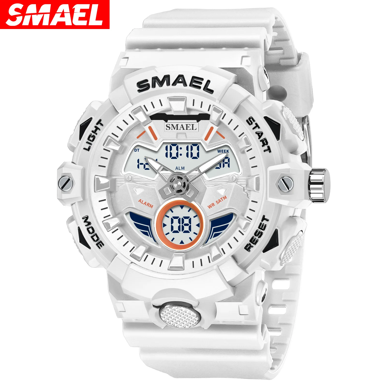 

Fashion Smael Top Brand Men Classic Leisure 50m Waterproof Multifunctional Dual Movement Military Sport Led Digital Quartz Watch