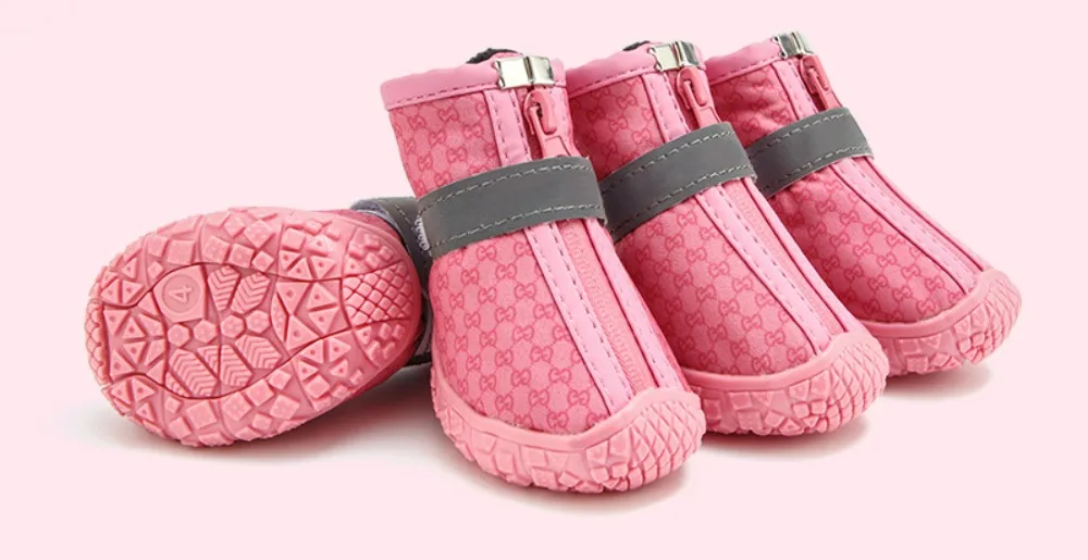 Title 17, 4pcs Dog Waterproof Shoes Dog Rain Boots with R...