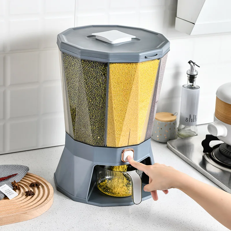 Compre Grande recipiente de armazenamento de alimentos 360 ° barris de  arroz giratórios selados dispensador de cereais tanque de arroz caixa de  grãos recipiente de armazenamento de cozinha