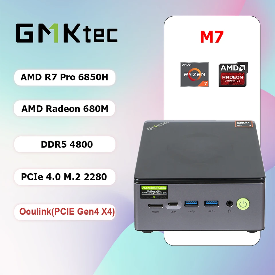 GMKtec M7 Gaming Mini PC AMD R7 Pro 6850H Mini Host 8-core 16