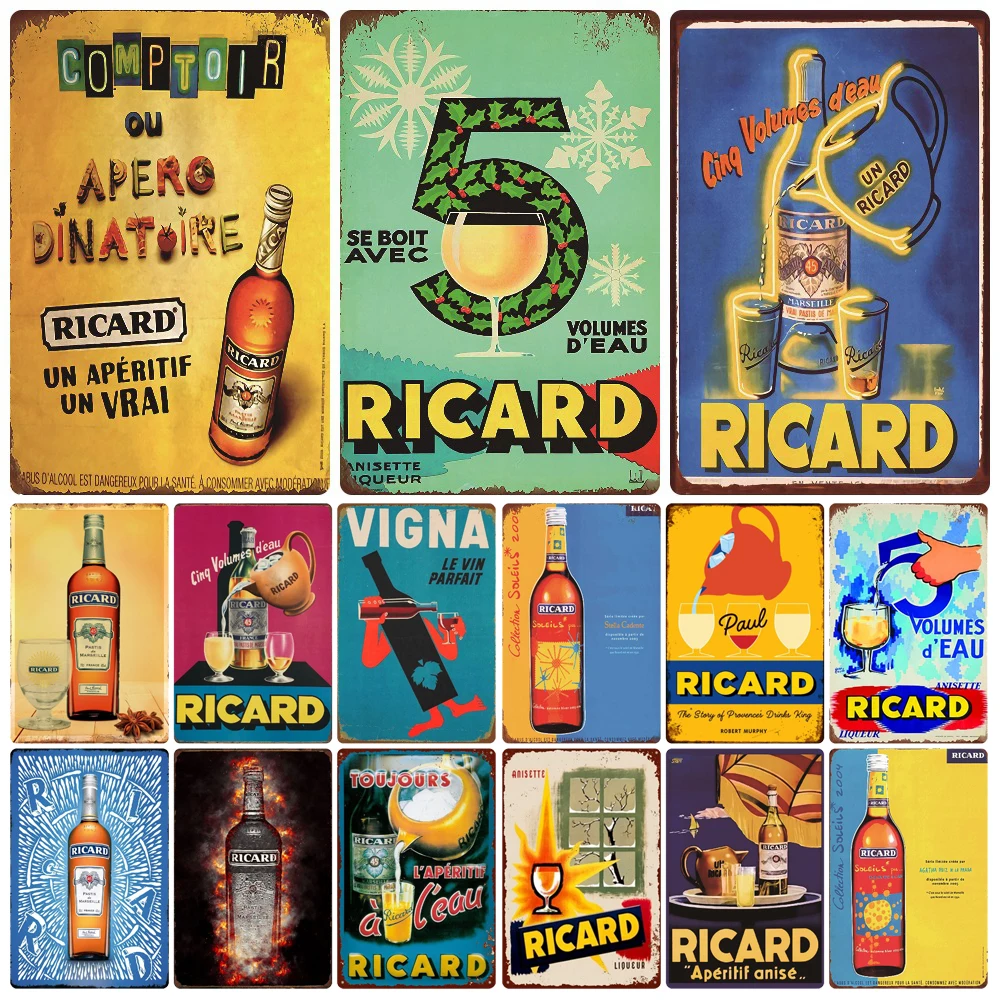 

Vintage Ricard Whisky Metal Sign, Belgium Beer Wall Decor,Bar, Pub, Casino Decorations, Tin Sign, Vintage Painting Posters, WY13