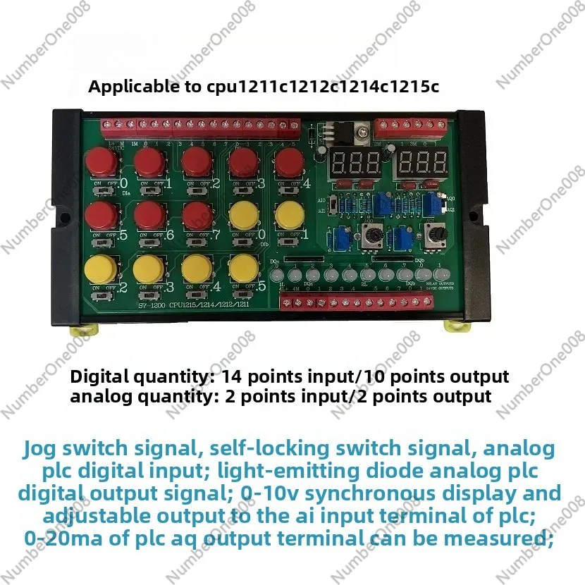 S7-1200 CPU 1211C/1212C/1214C/1215C용 SIM 1274 PLC IO 시뮬레이터, 8개 디지털 입력 스위치, 6개 LED 출력, 24V DC