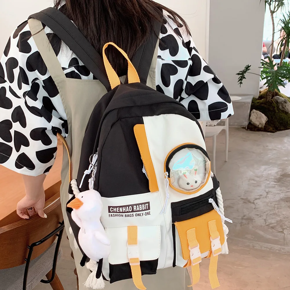 Female Nylon Cute Harajuku Bag Book Kawaii Teenage Girl Backpack Student College Women School Bag Fashion Ladies Backpack Trendy