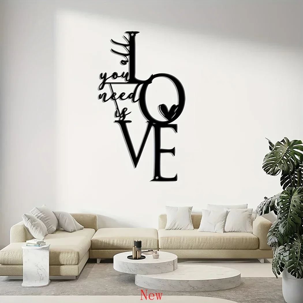 

1pc Metal Wall Hanging Decoration Ornament, All You Need Is Love Metal Love Decor, Love Metal Wall Mounted Sign wall dec