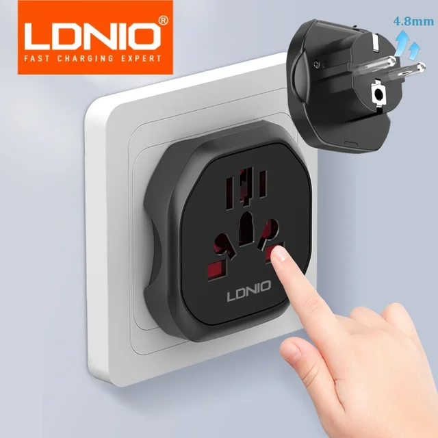 LDNIO Korea EU Plug Adapter 2500W Travel Adapter