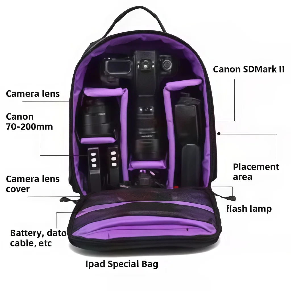 다기능 야외 카메라 배낭 비디오 디지털 숄더 카메라 가방 DSLR 키트용 방수 카메라 사진 가방 케이스