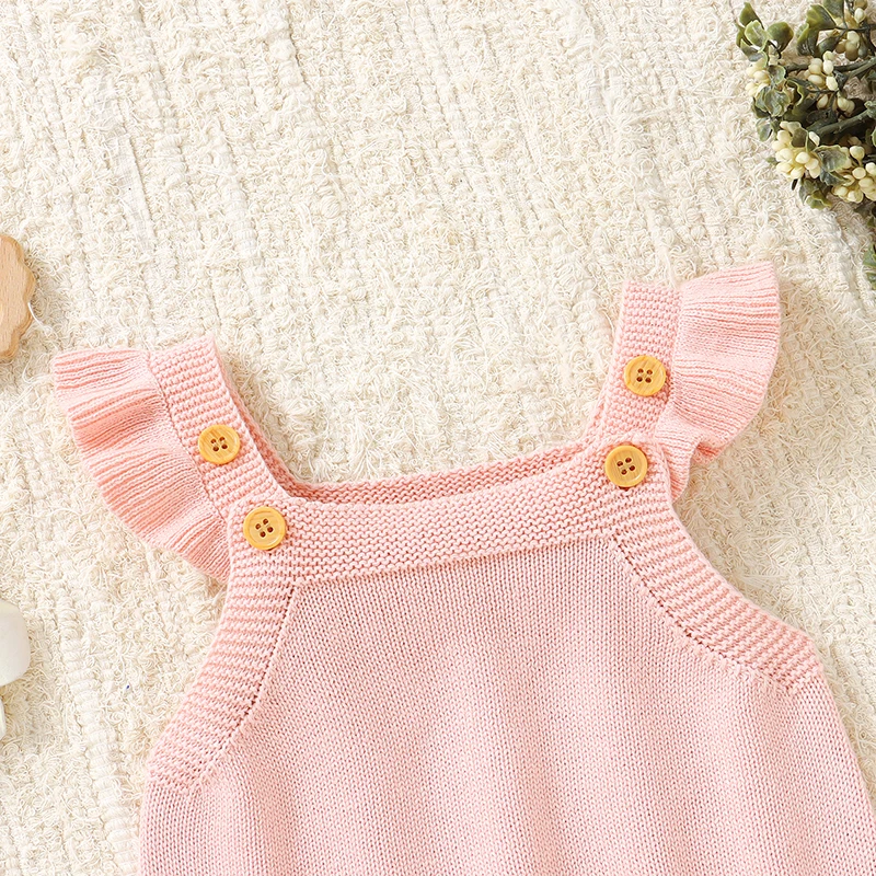 Body per Neonata 0-18 Mesi, Abbigliamento alla Moda con Volant Senza Maniche, Tutina in Maglia per Neonati, Pagliaccetto in Cotone per Bambini - immagine 4
