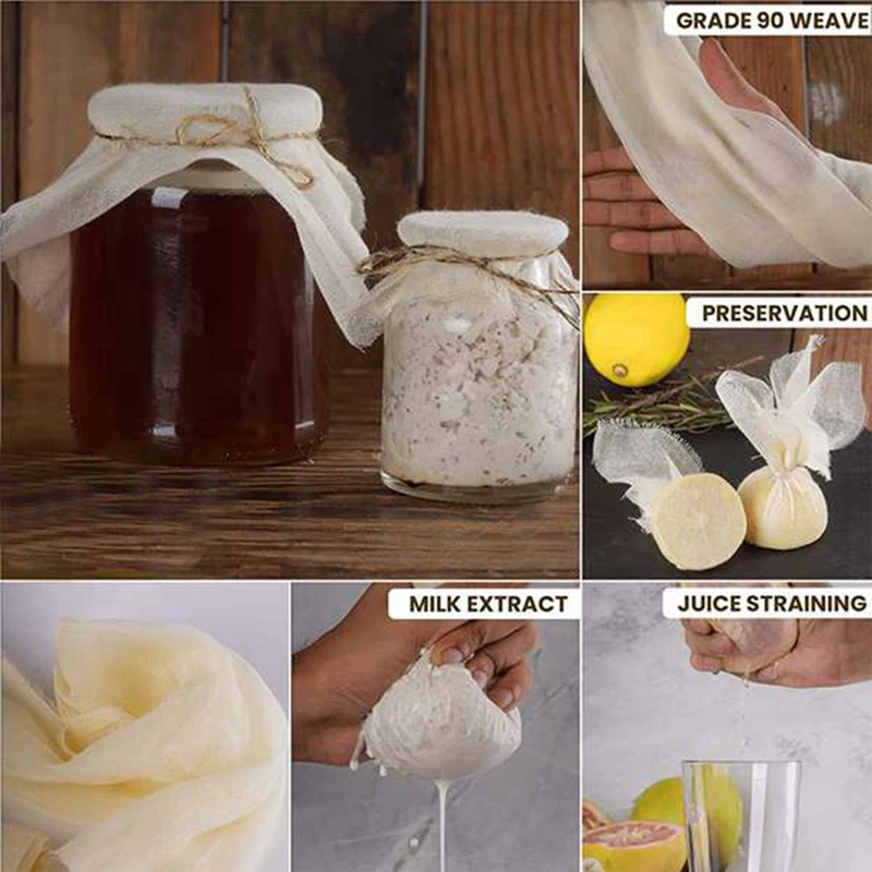 Muslin Cloths For Cooking, Unbleached Cheese Cloths,Cotton Reusable And Washable Cheese Cloths For Straining