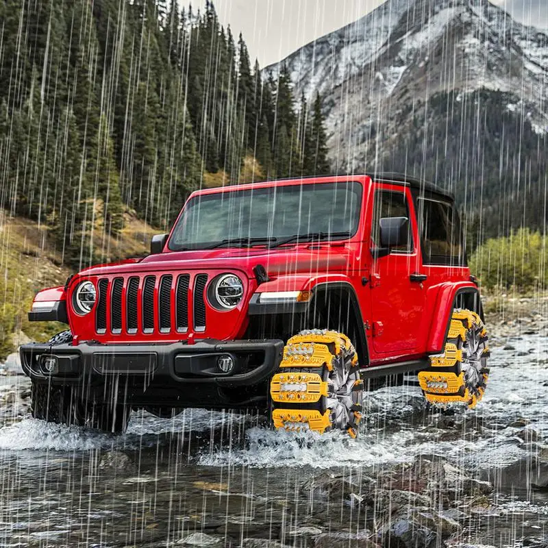 Tire Chains Reusable Anti Slip Snow Chains Winter Snow Tire For Winter Driving On Ice Mud And Mountain Roads Set Of